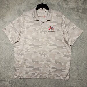 Antigua Mens 2XL Nations Cup Camo Golf Polo Shirt USA Canada Flags